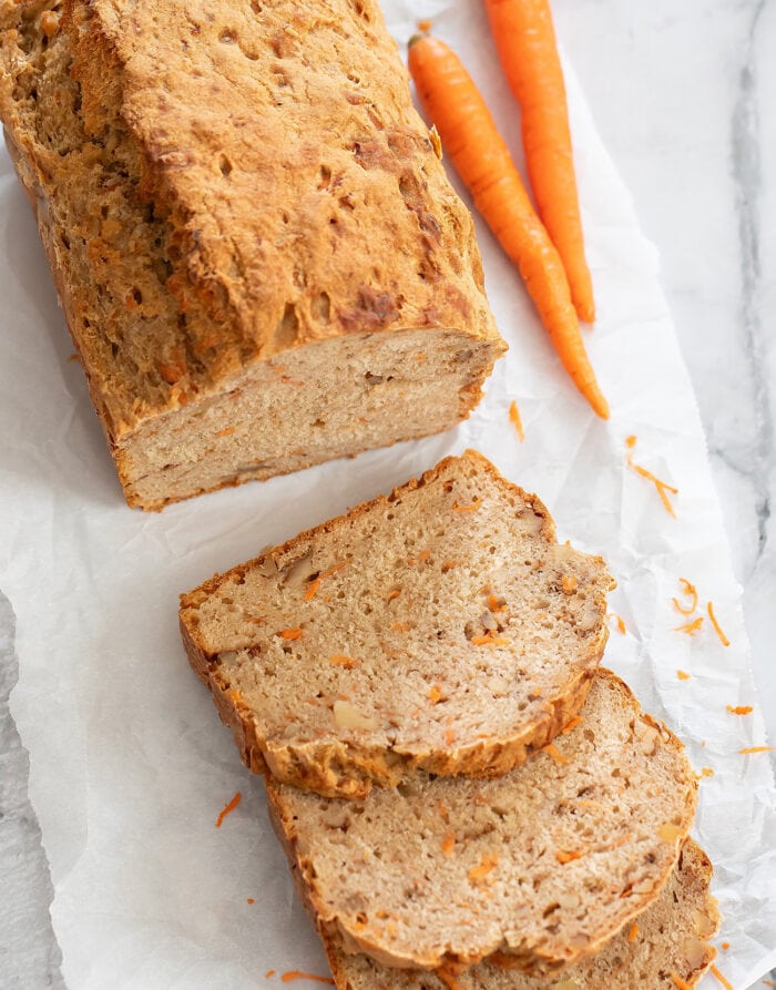 a sliced loaf of bread.