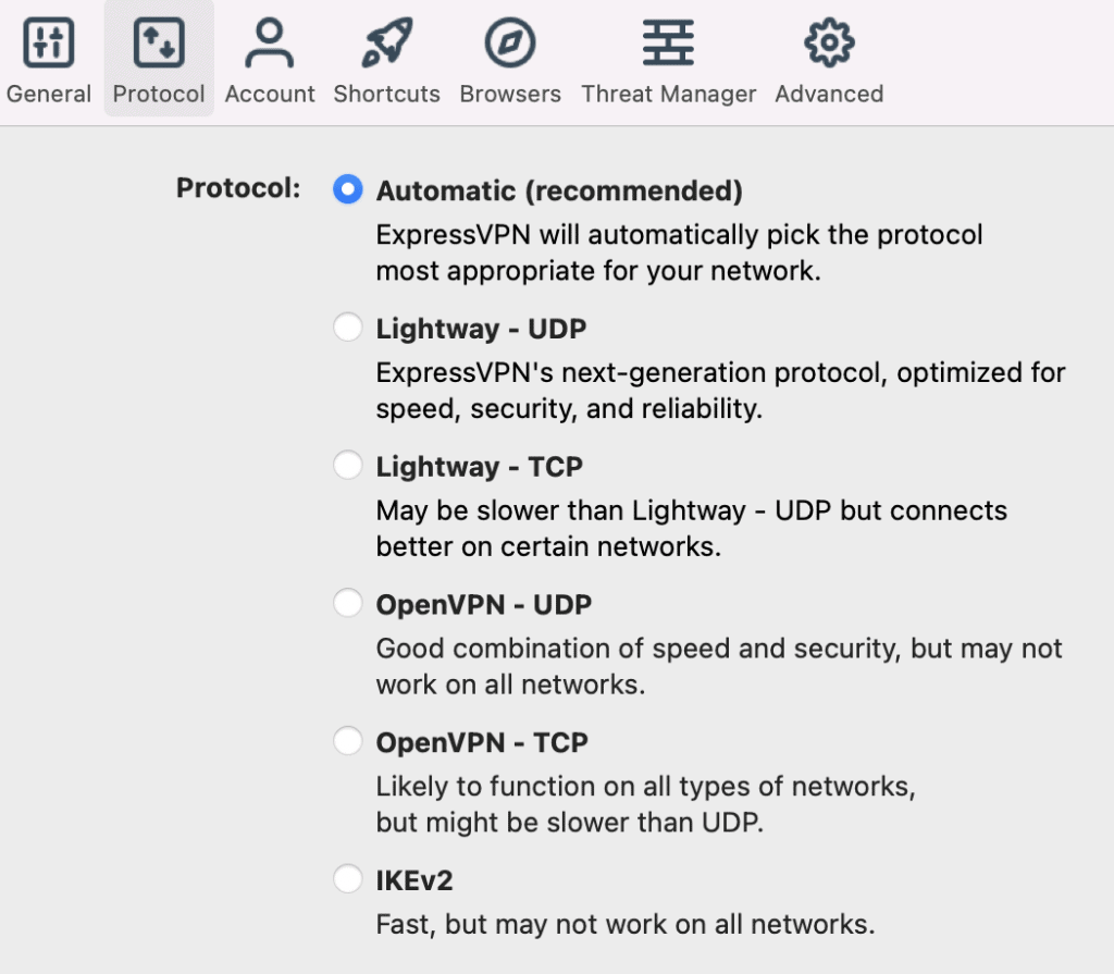 expressvpn protokolle