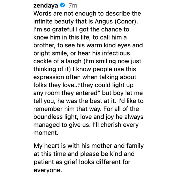 Zendaya Reacts To ‘Euphoria’ Co-Star Angus Cloud’s Death