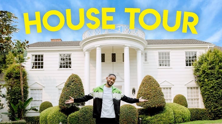 will smith giving fans a tour of the Fresh Prince house on YouTube.