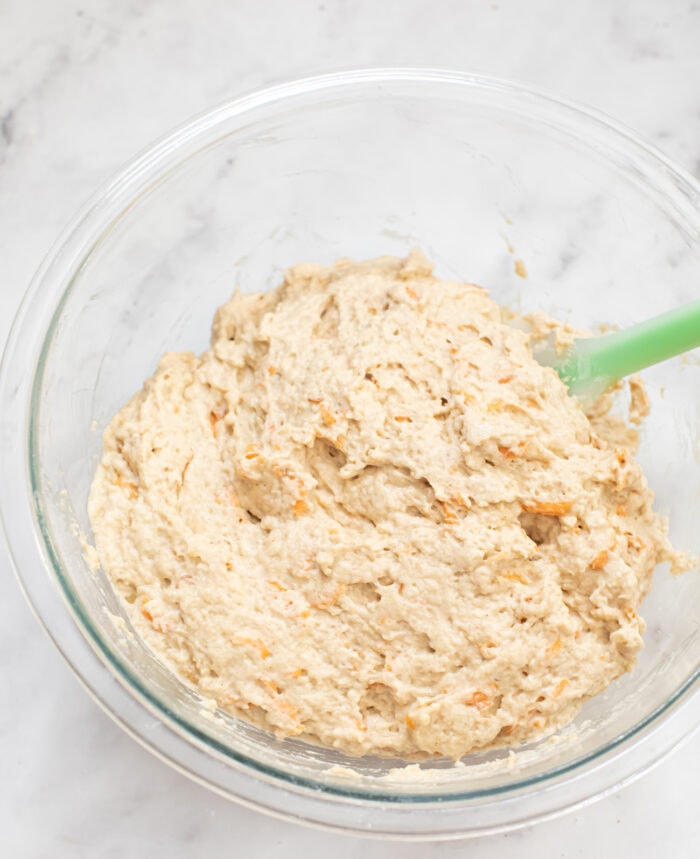 the bread dough in a bowl.