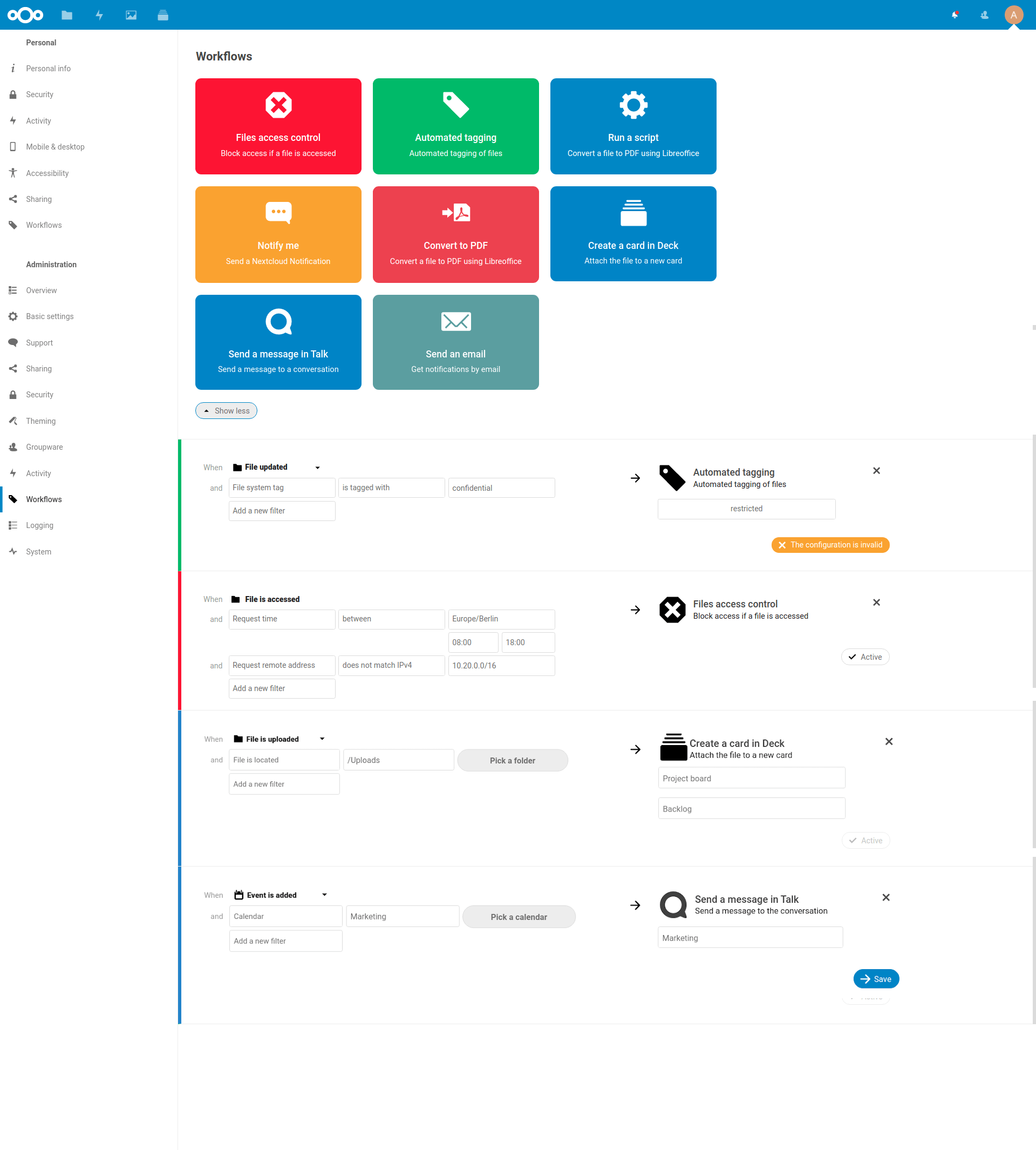 Nextcloud Flow makes it easy to automate workflows and actions