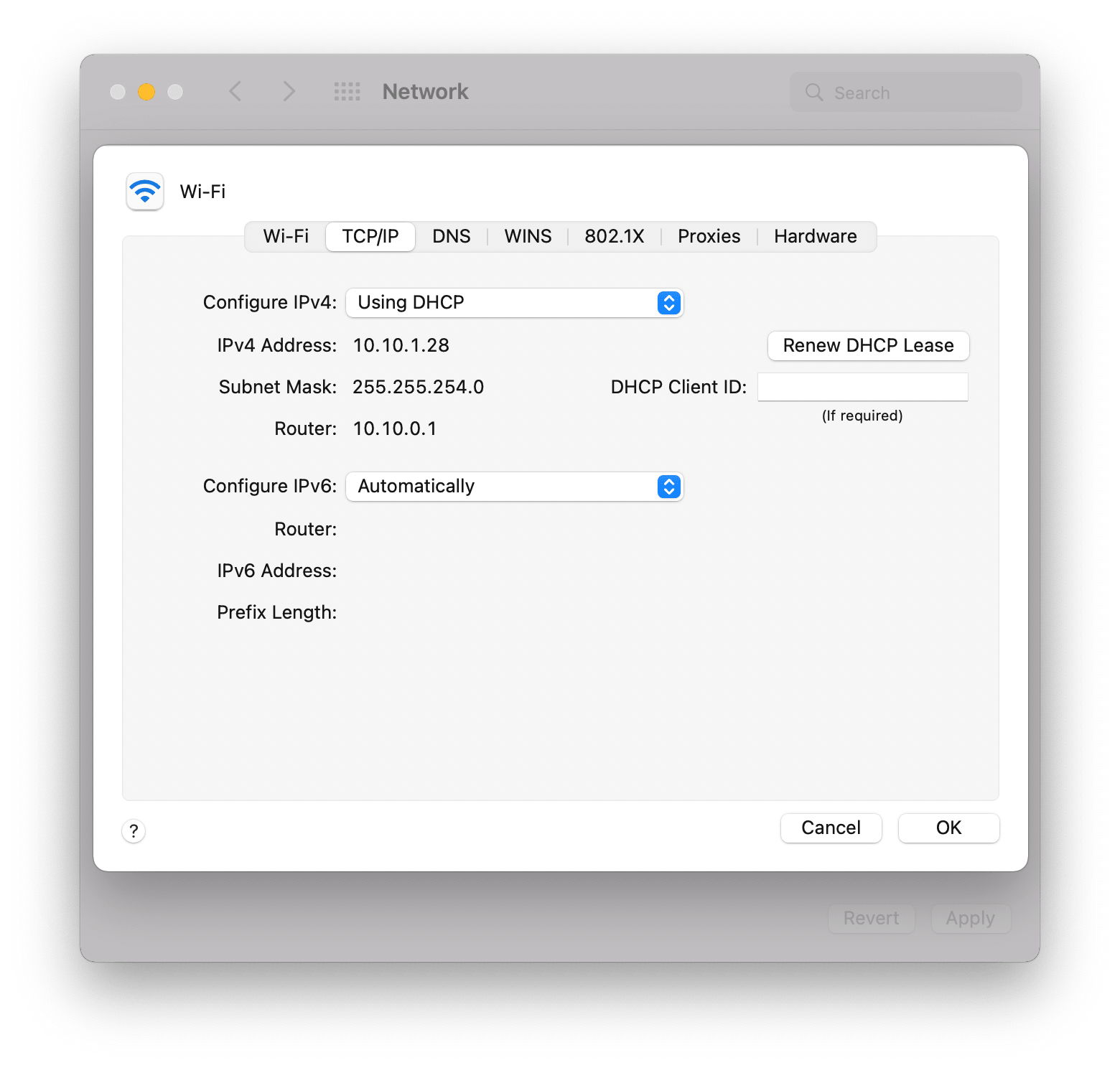 Configure IPv6 on MacOS