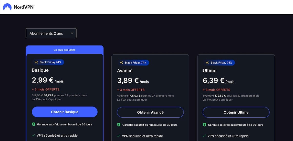Prix Black Friday Nordvpn