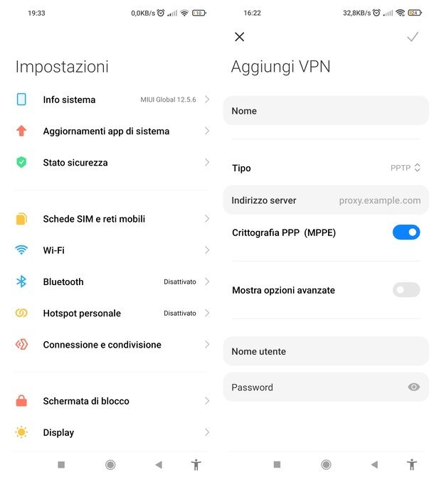 Impostazioni Android Xiaomi