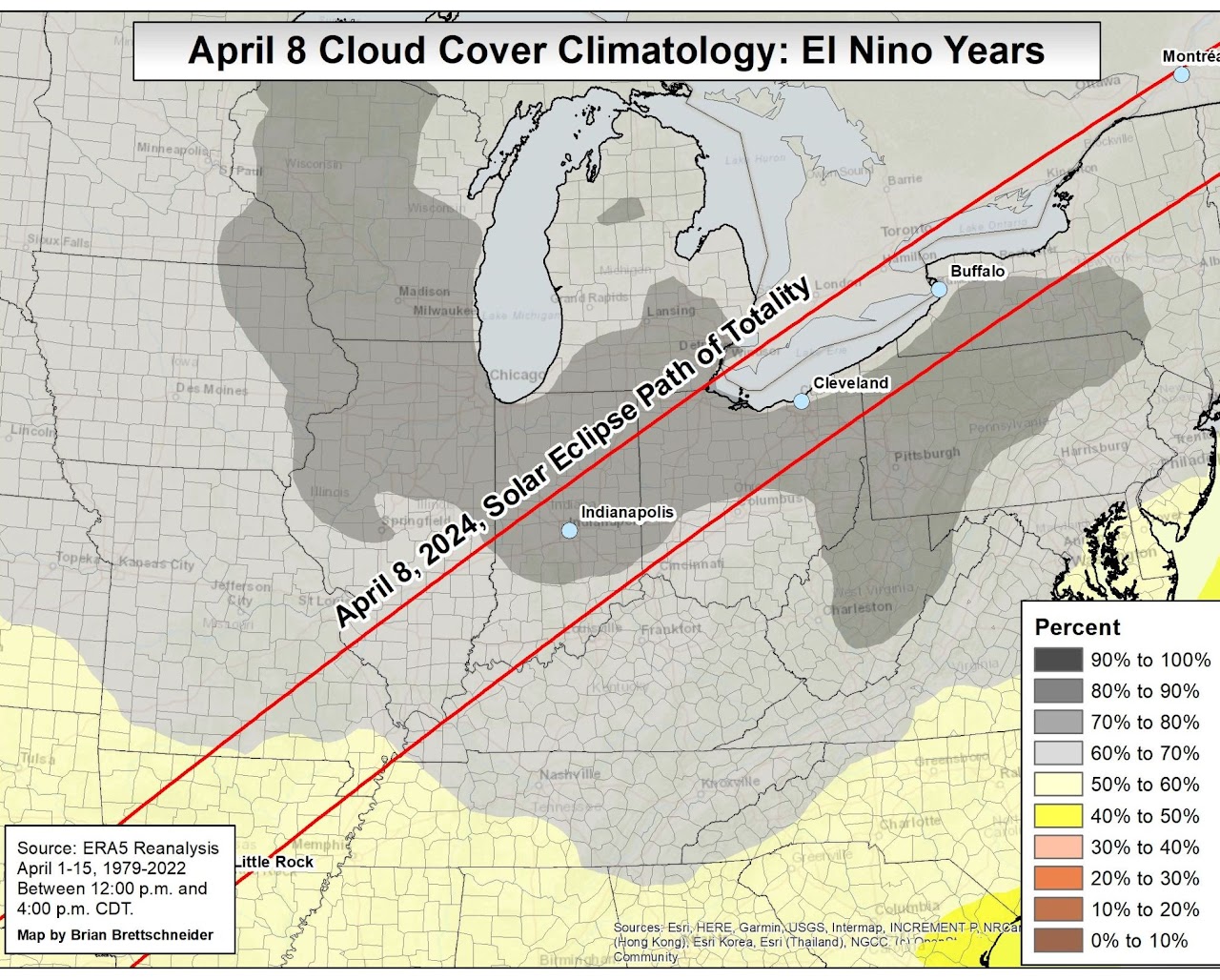 Regional Cloud Climatology for April 8 (El Nino Years)